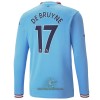 Officiële Voetbalshirt Manchester City De Bruyne 17 Thuis 2022-23 Lange Mouw - Heren